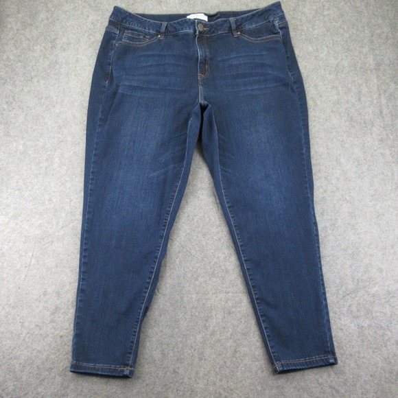 Lane Bryant Denim - Lane Bryant 20R Dark Wash Stretch Denim‎ Mid Rise Skinny Jean Women's Plus Size